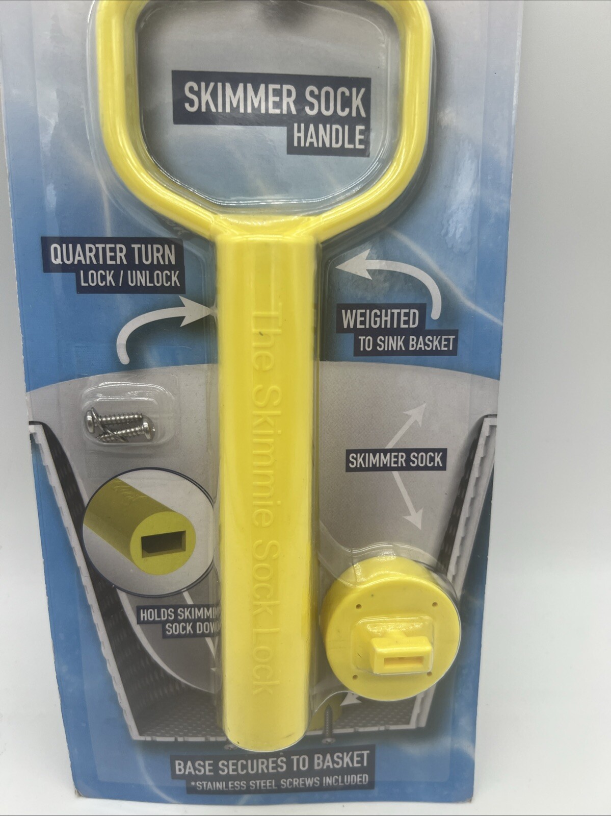 New, Sealed The Skimmie Skimmer Sock Lock Prevents Loss of Debris FreeS&H