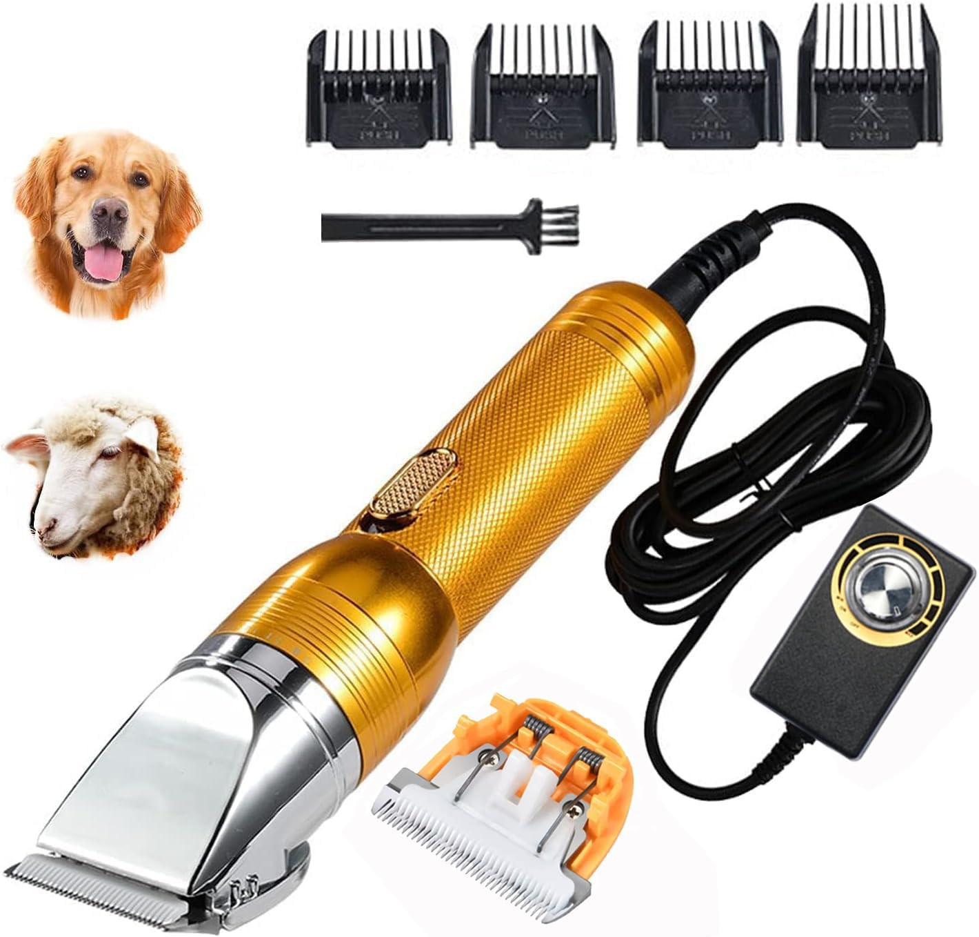 380W Heavy-Duty Pet Hair Trimmers Electric Professional Dog Grooming Clippers US