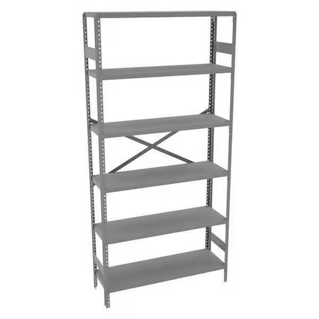 Tennsco Esp-6-1236 Metal Shelving Unit, 12"D X 36"W X 75"H, 6 Shelves, Carbon