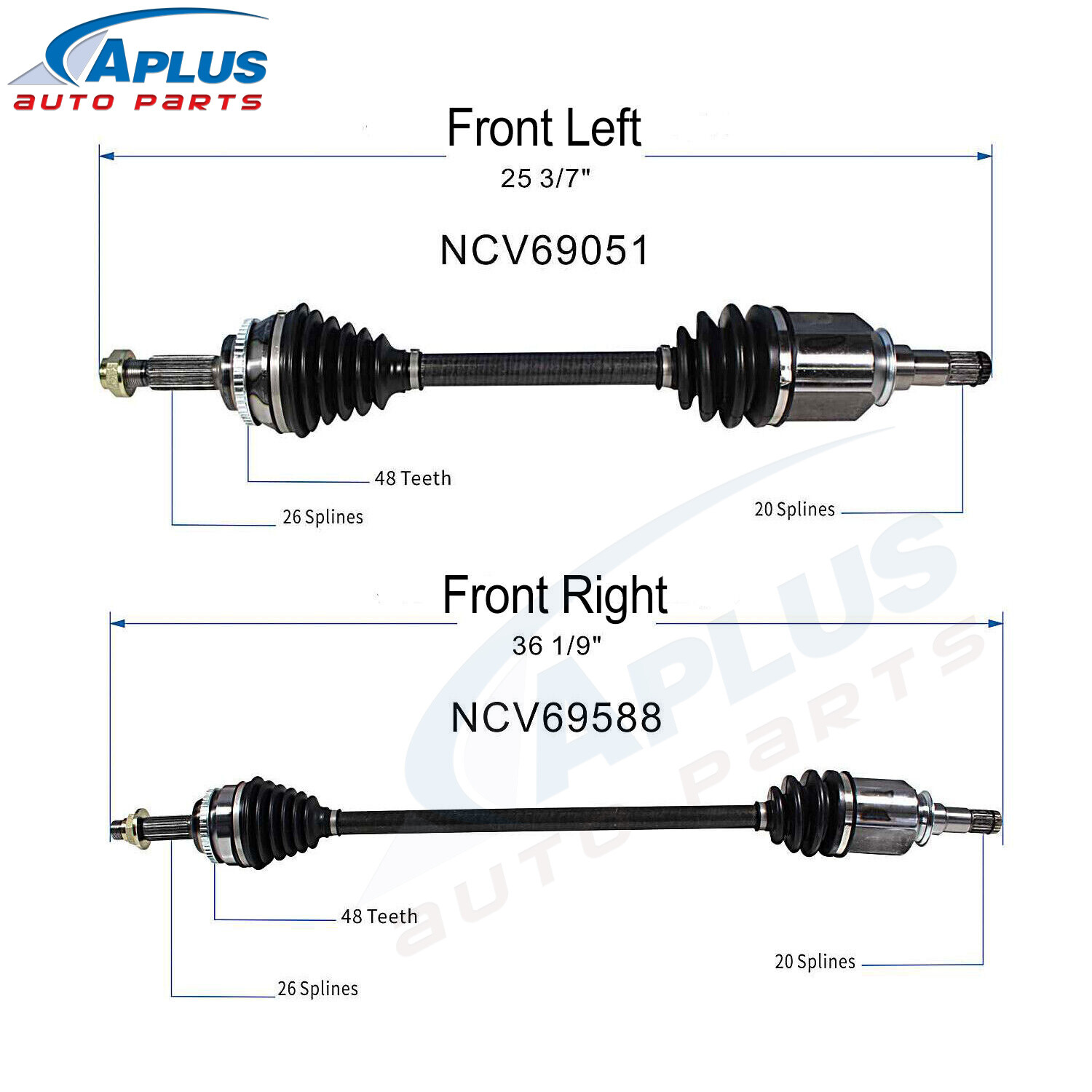 CV Axle Shaft Front Left & Right Set fit for Toyota Corolla 1.8L 4 Cyl 2009-2018