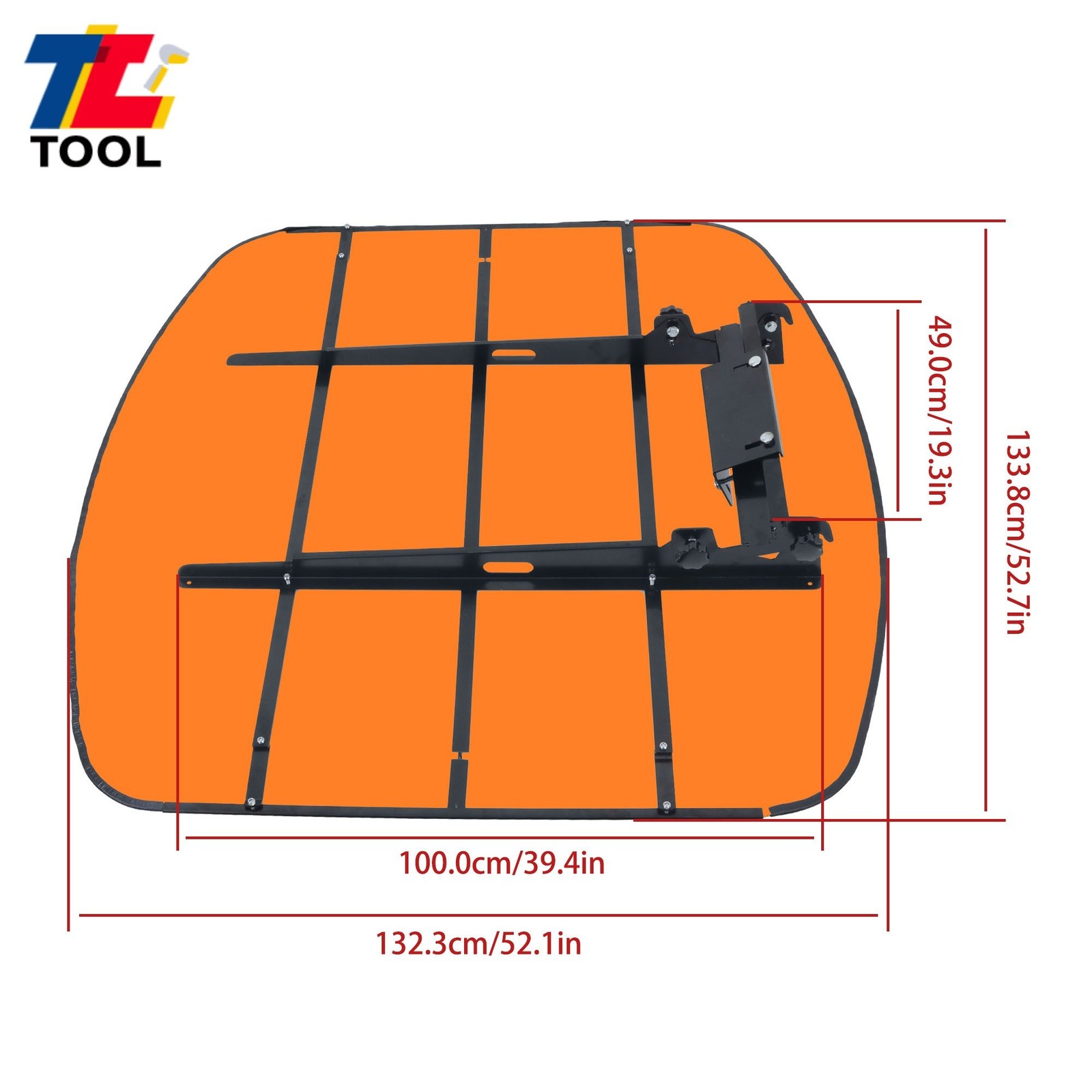 52" X 52" Orange For Rops Canopy Tractor and Mowers Umbrella 2" x 2" or 2" x 3"