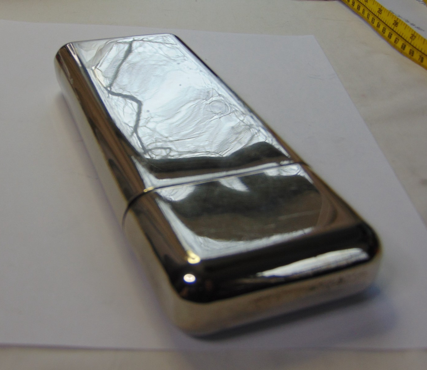 Cigar Case Art Deco Silver Plated Tobacco Humidor Triple Travel Case 8"