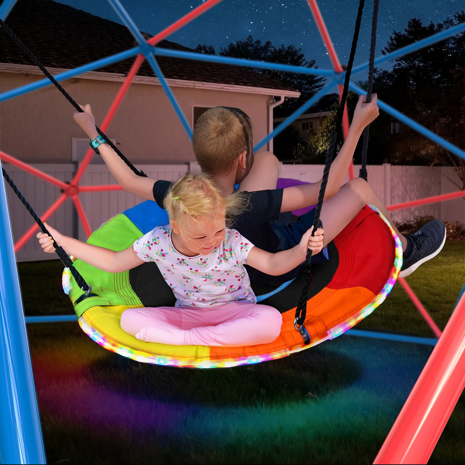 Climbing Dome Swing Set 10ft Jungle Gym Monkey Bars 800lbs for Kids Outdoor Play