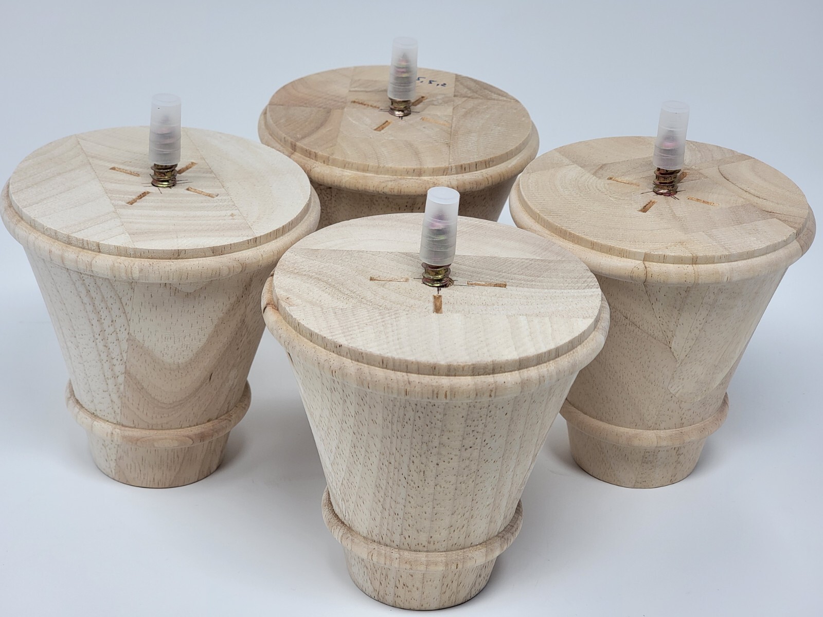 Unfinished Bun Feet Sofa Furniture 5 Inch Set of 4 Maple Wood Bun Feet Tapered