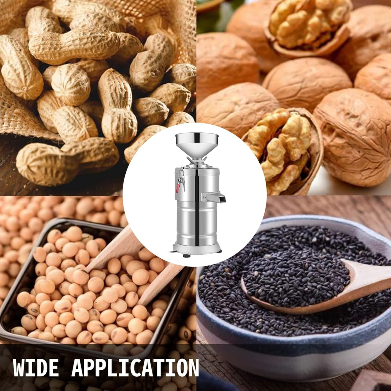 Electric Sesame Sauce Grinder Commercial Peanut Butter Grinding Maker 1100W 110V