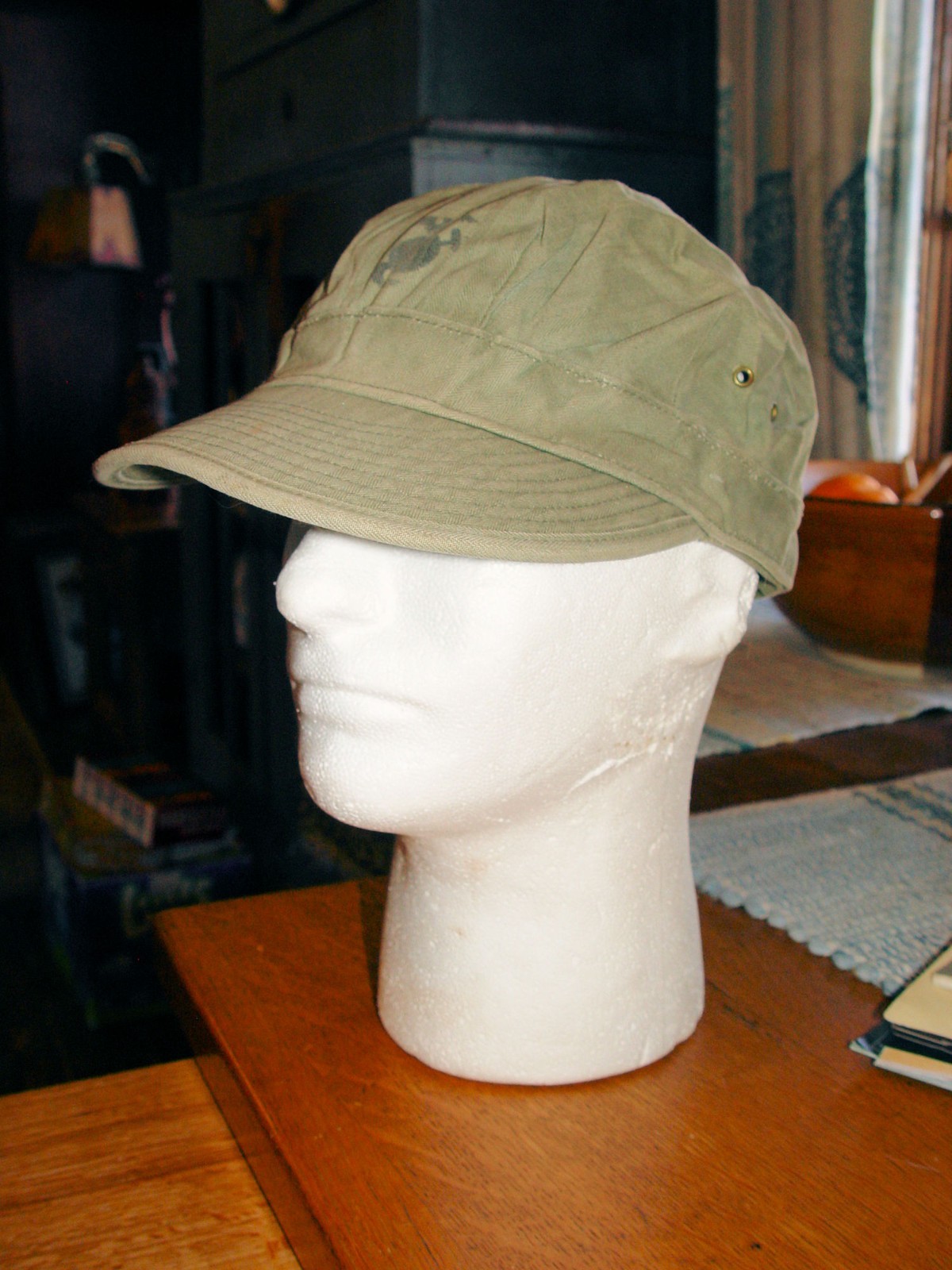 Original WWII USMC Marine Corps Cap Hat P44 HBT