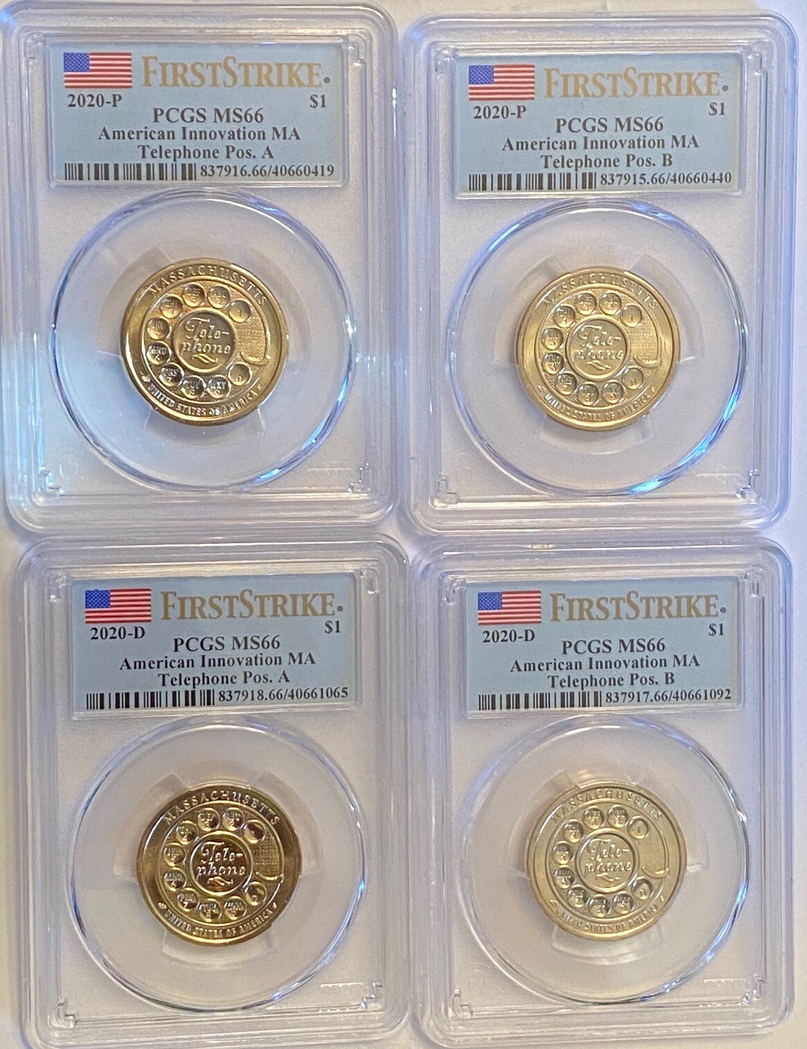 2020 Innovation Dollar PCGS MS66 P D AB - 4 Coin Set First Strike MA