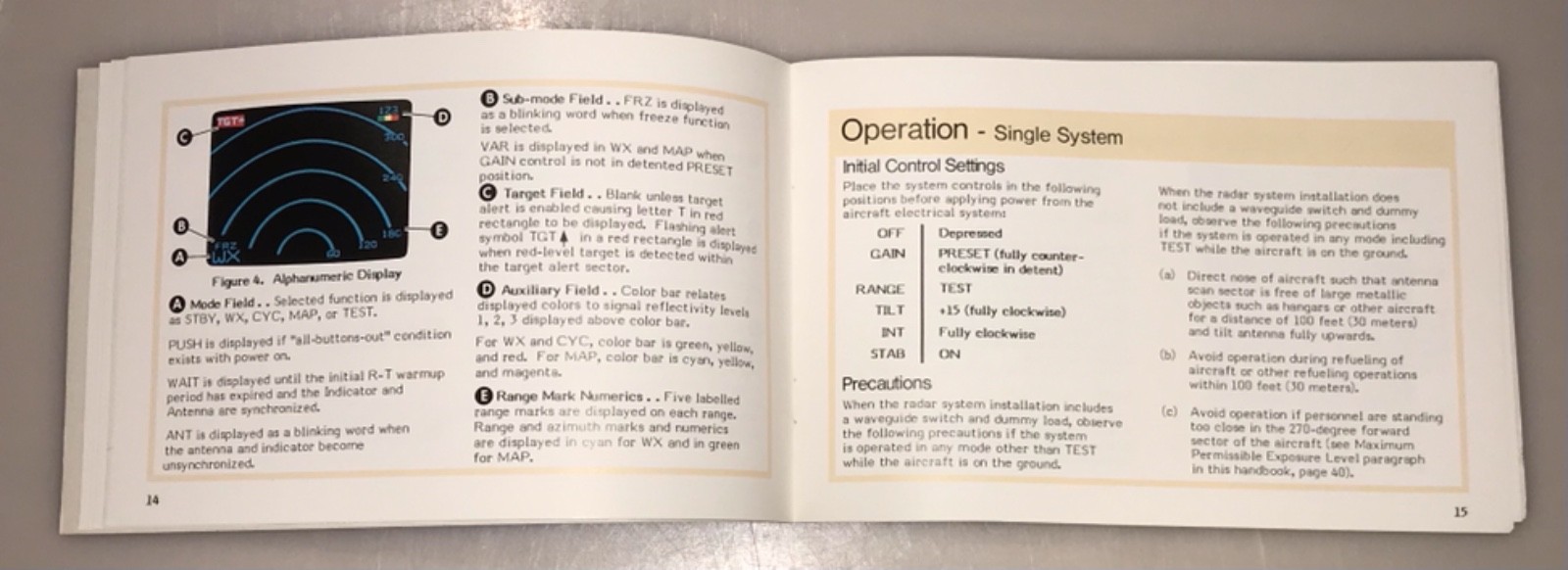 SPERRY Pilot's Handbook ColoRadar 90 AIRBORNE DIGITAL MULTI-COLOR WEATHER RADAR