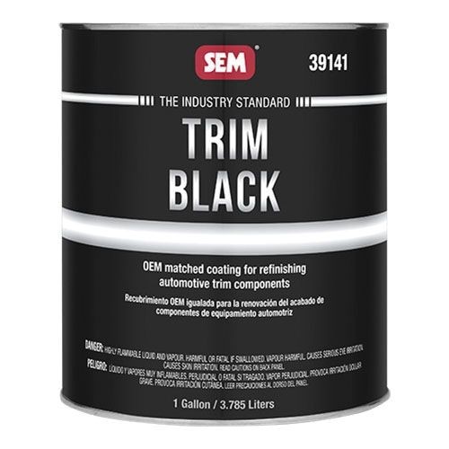 SEM Products 39141 Trim Black Auto Body Paint for Trim Components (Gallon)
