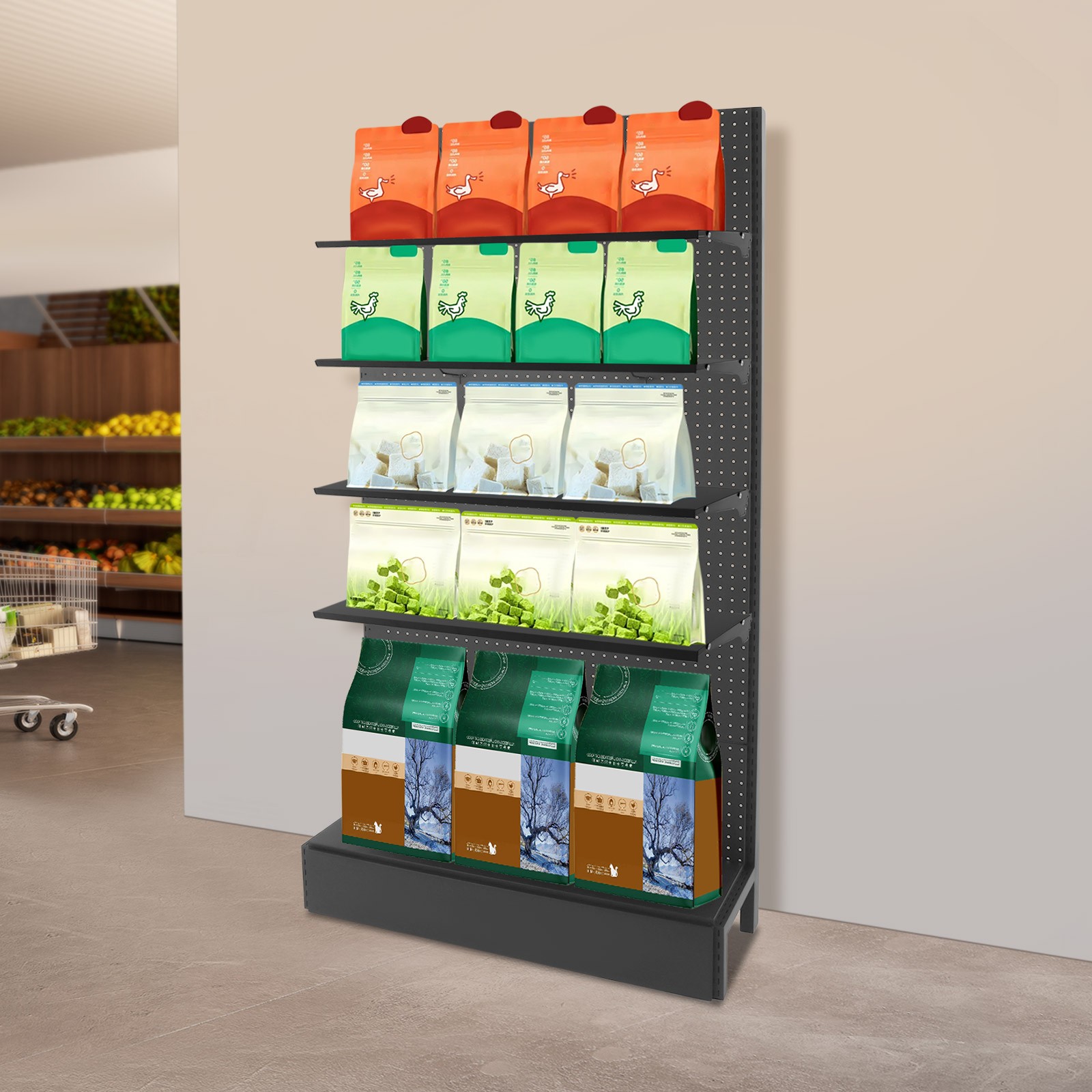 4 Shelves Modern End Shelf for Gondola Shelving Unit Retail Display Shelves SALE