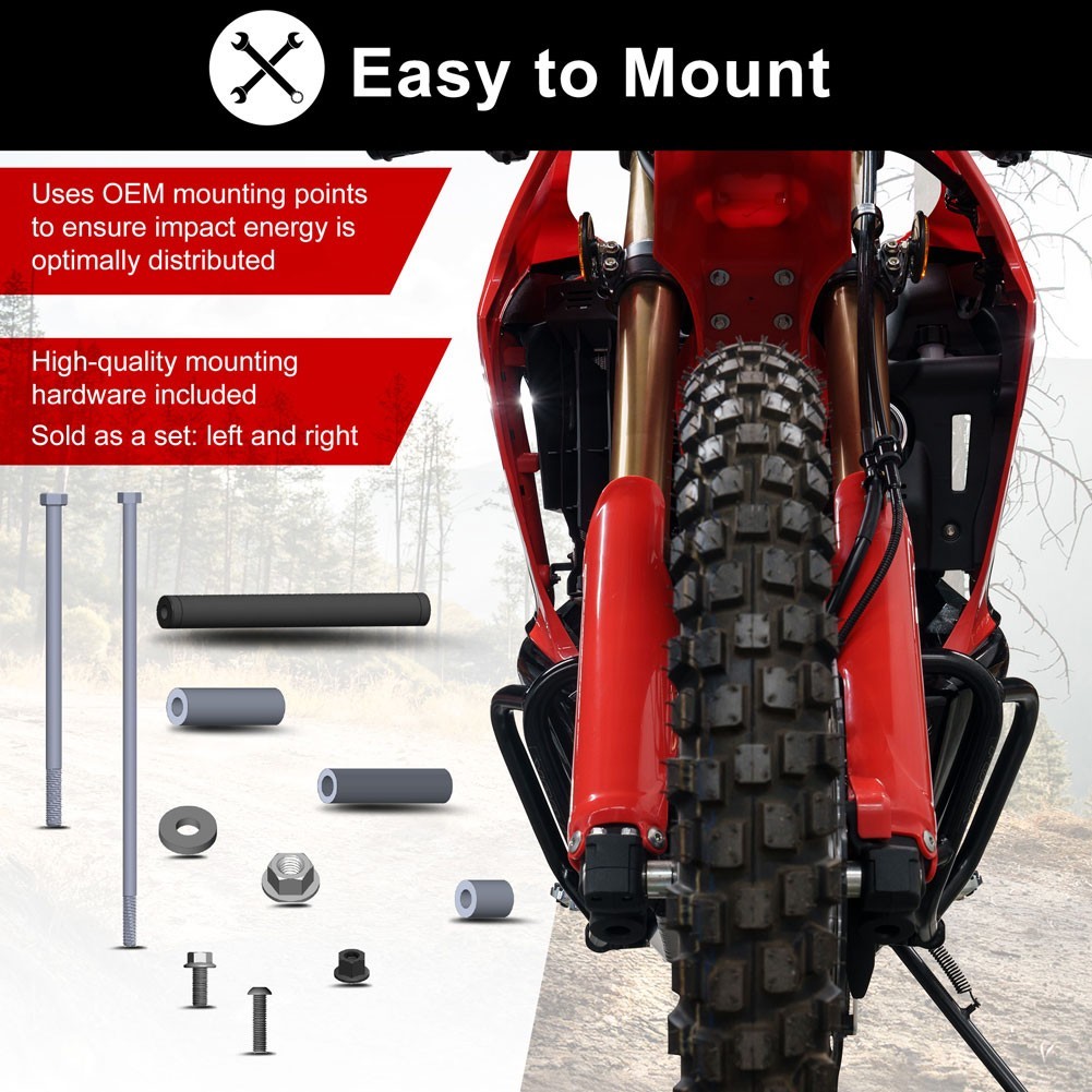 Tusk Crash Bars - Engine Guards Black for Honda CRF 300L Rally 2021-2024