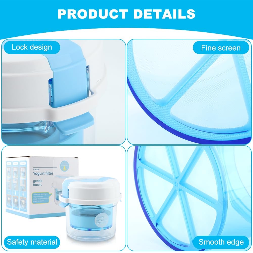 Greek Yogurt Strainer with Lid, Ultra Fine Mesh Nylon 15*14*15CM, As Shown