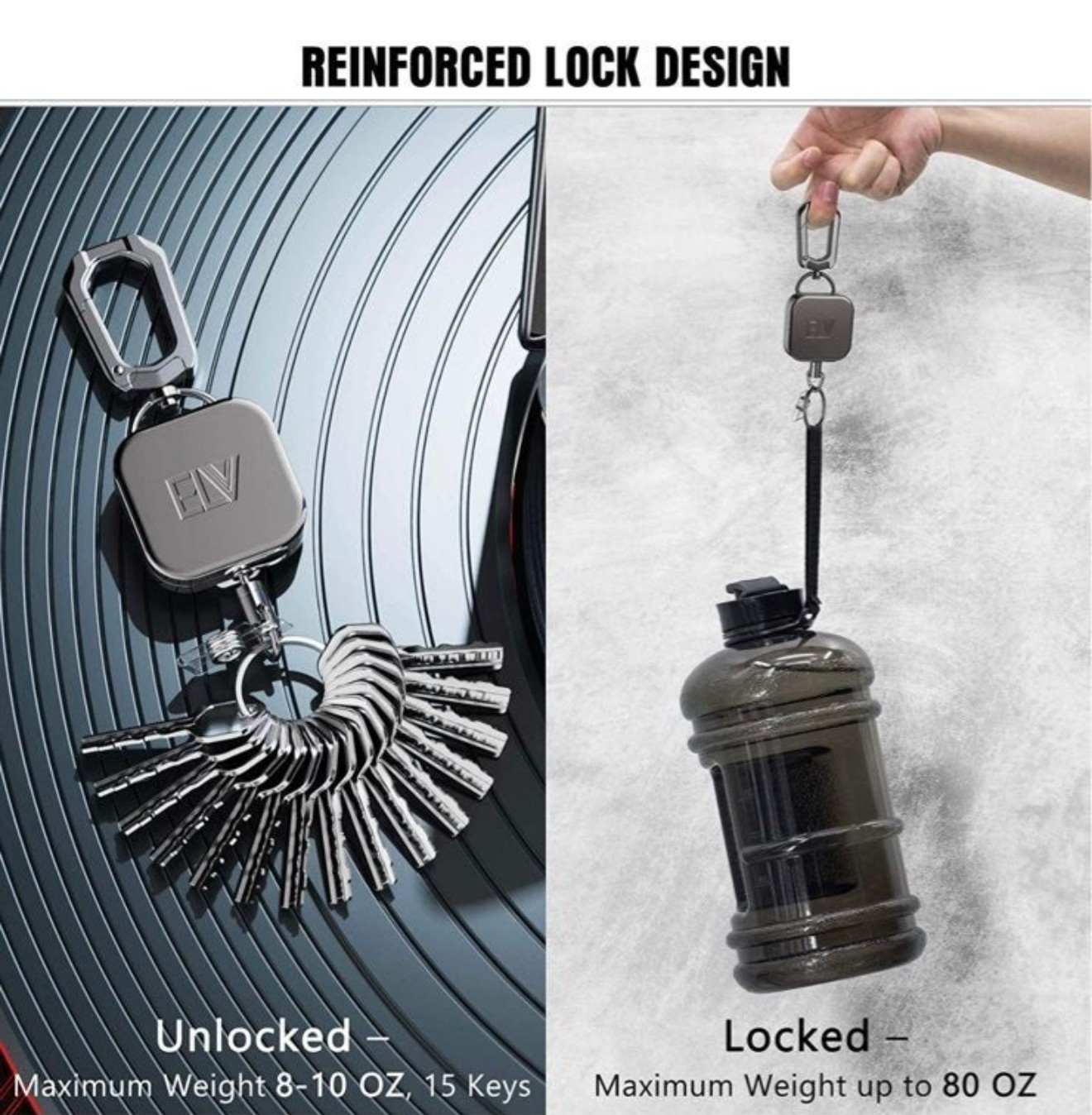 Heavy Duty Self Retractable ID Badge Holder Key Reel