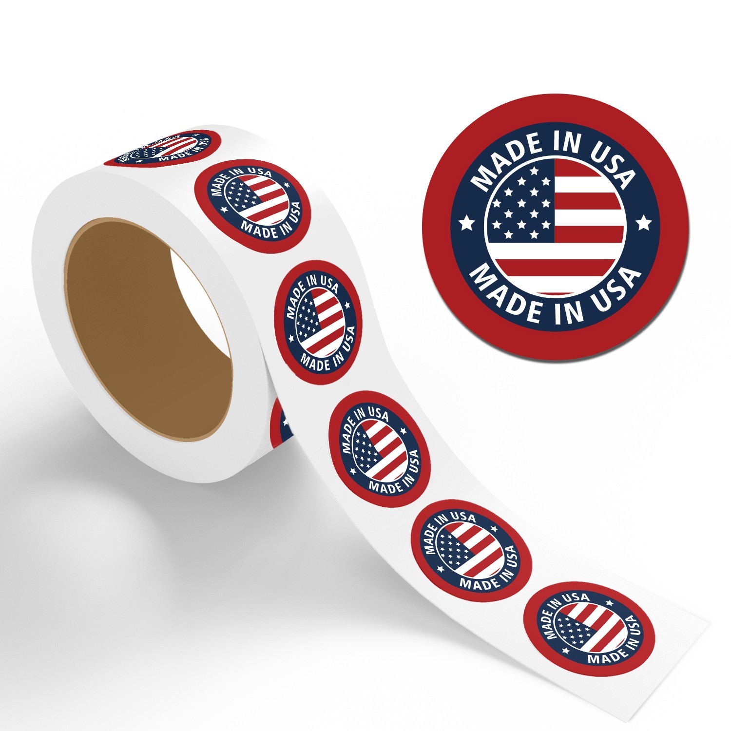 Made in USA Stickers – Round Labels for Small Business Packaging, Easy Peel