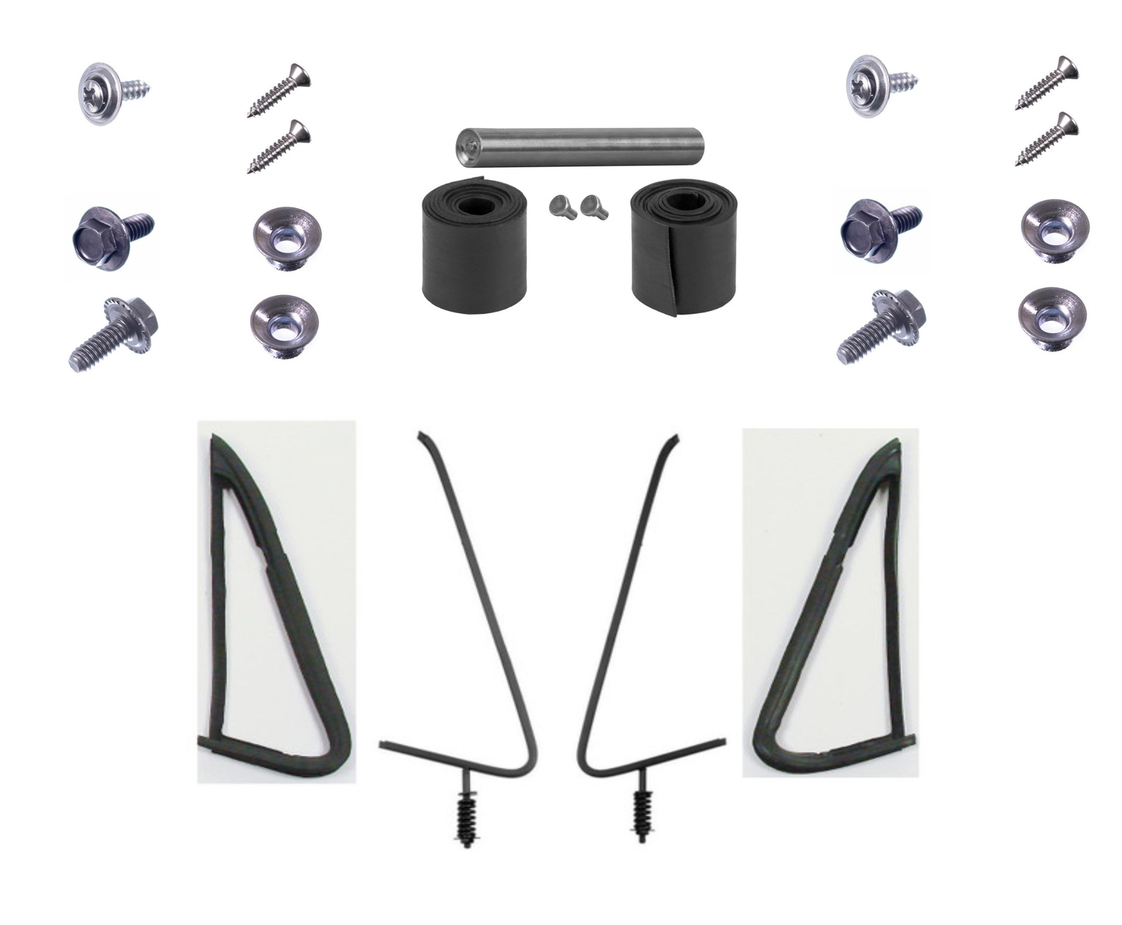 1986-1987 Chevy Gmc Truck Vent Glass Frames and Gaskets 4 Piece Set