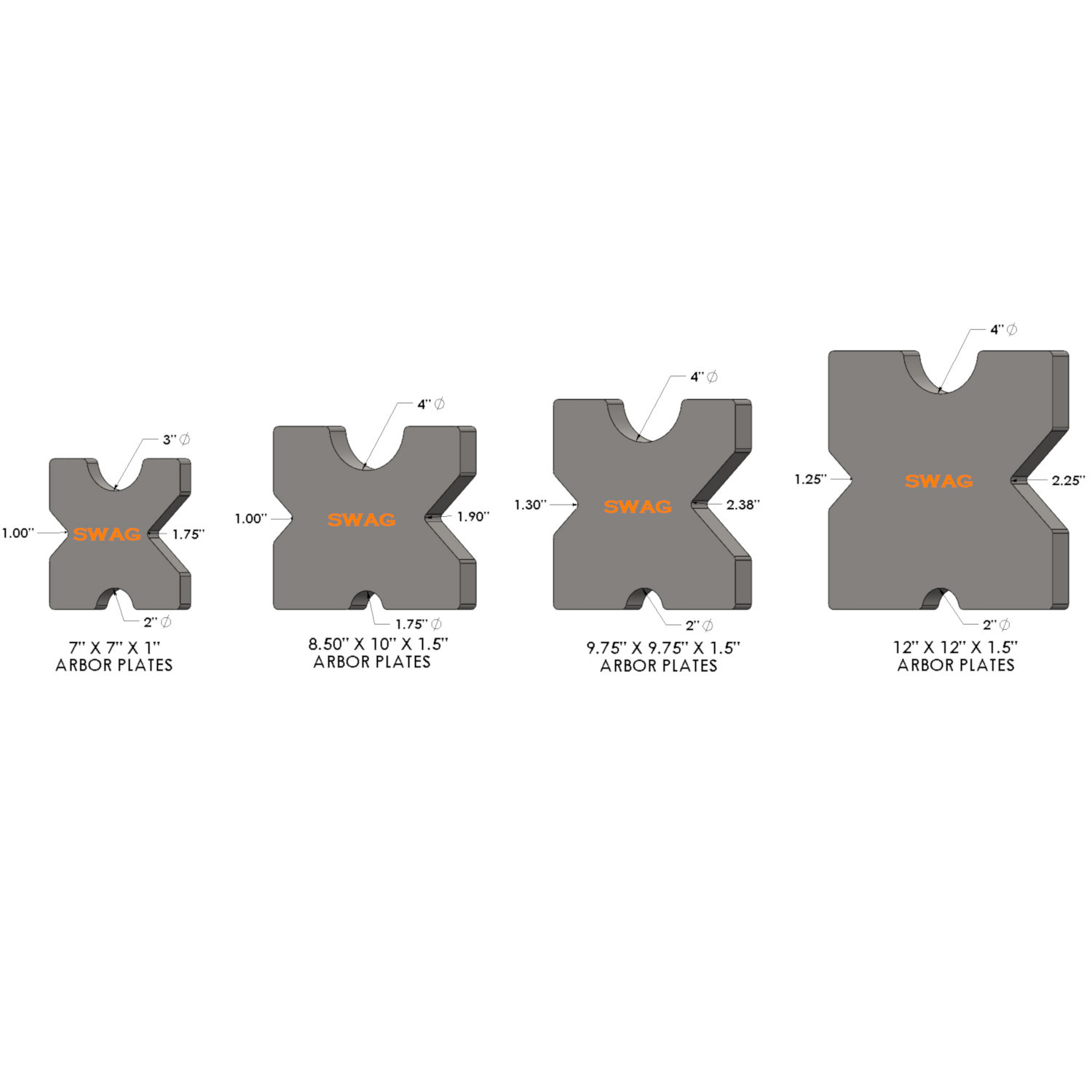 SWAG Off Road Arbor Press Plates (Pair)