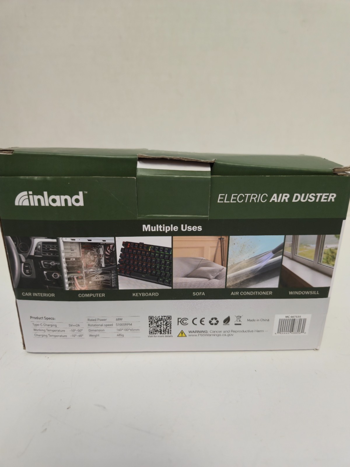 Inland Cordless Electric Air Duster With Accessories