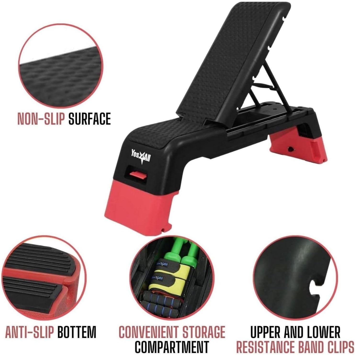 Yes4All Multifunctional Aerobic Deck - Versatile Fitness Station, Weight Bench,