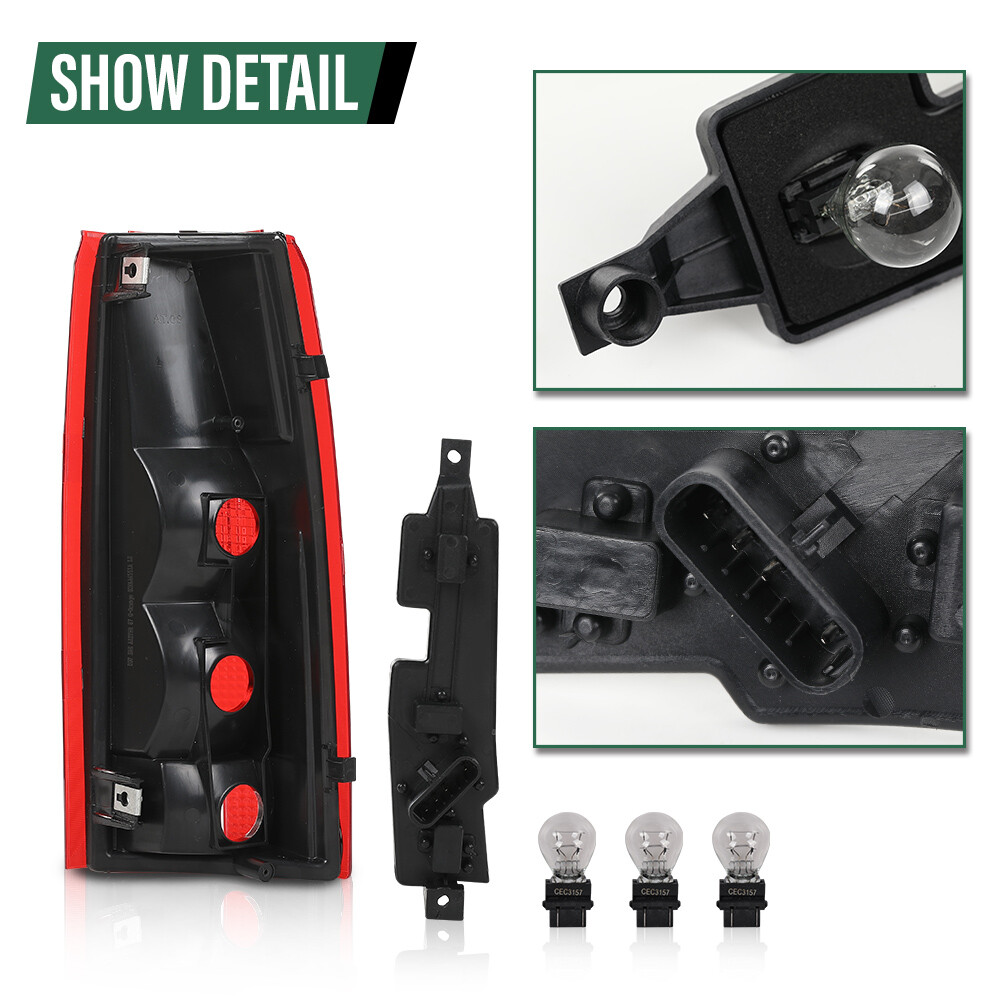 Fit For 88-99 Chevy Silverado GMC Sierra C/K Tail Lights Brake Lamps w/ Bulbs