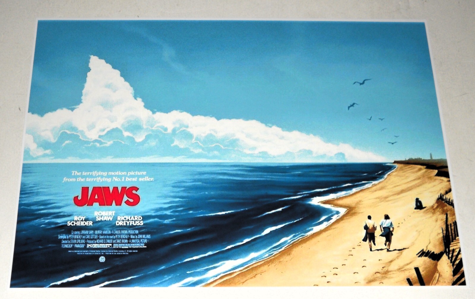 JAWS Film Steven Spielberg 1975 Alternate Poster "Shark Beach" 19"x13"