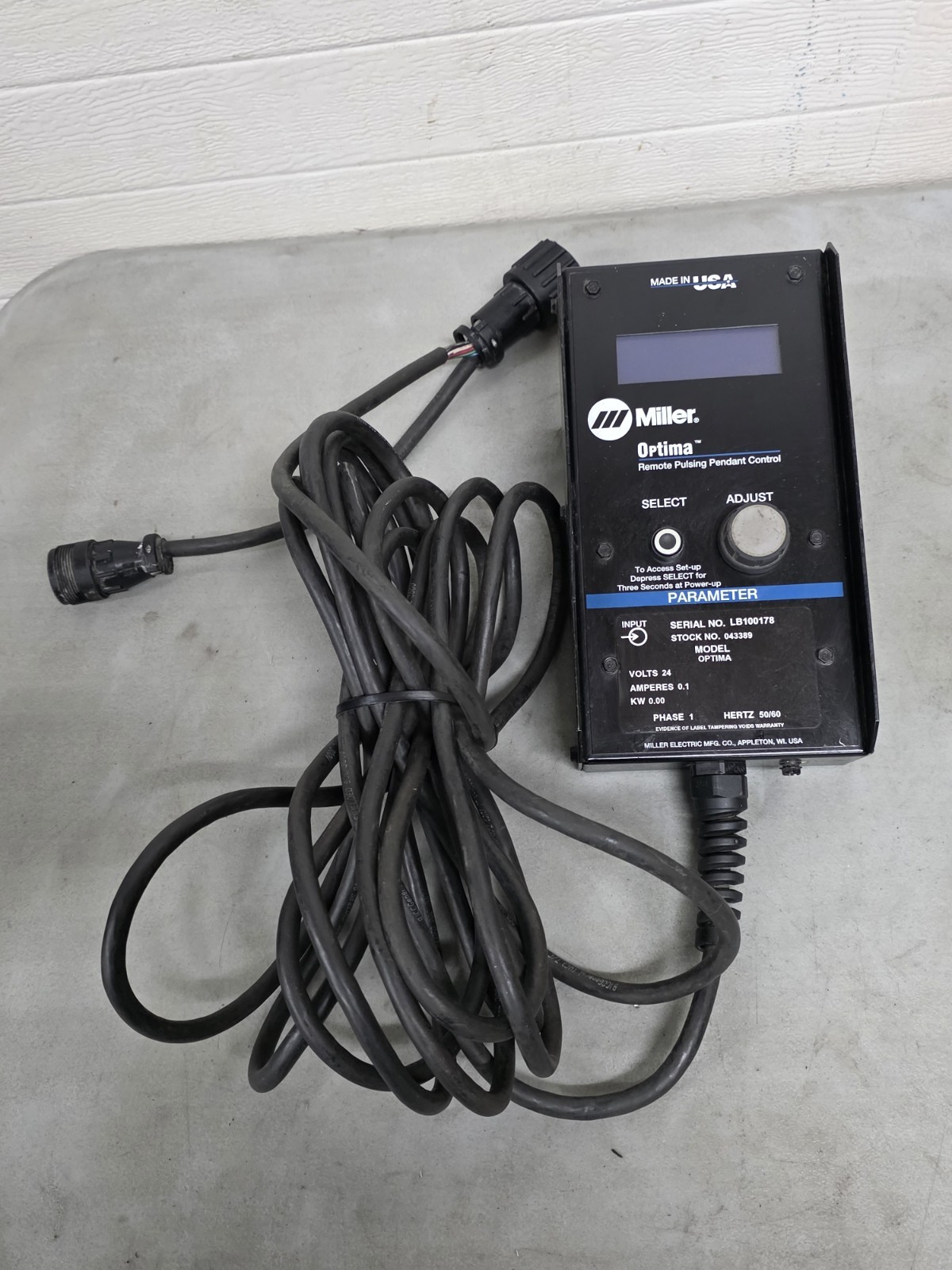 Miller Optima Welding Pendant Control 043389 #1