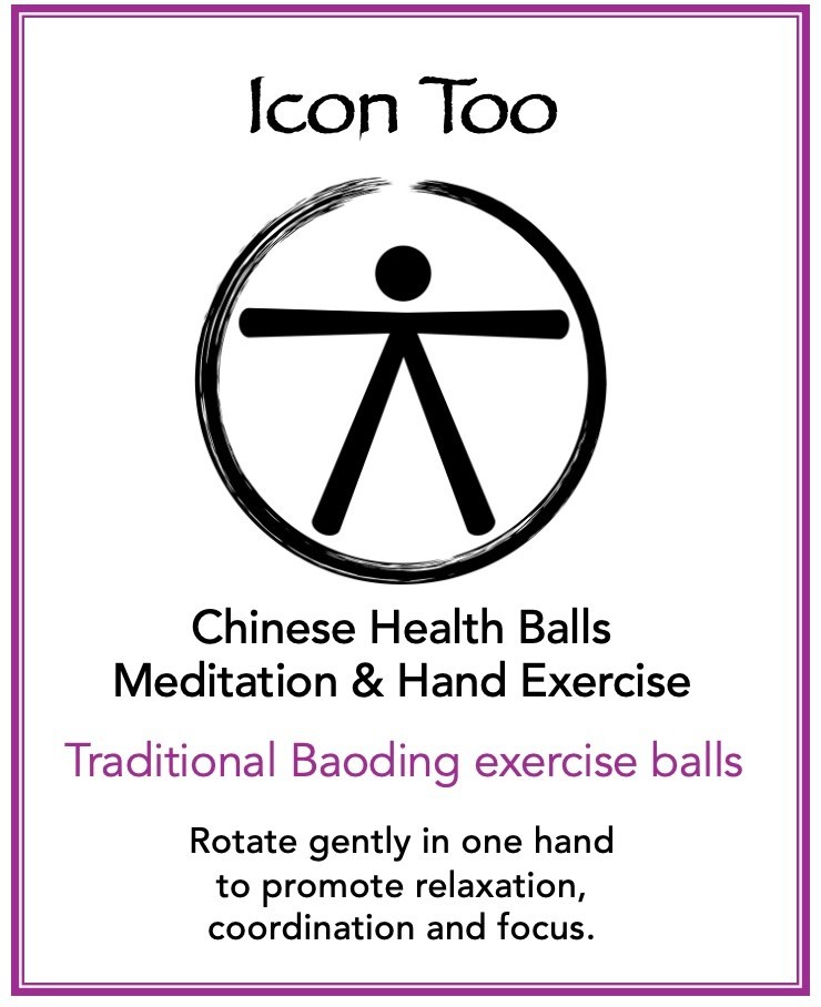 Icon Too Brass Baoding Chinese Health Balls Meditation Hand Exercise Set Second