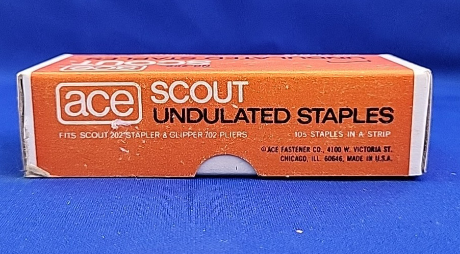 Ace Scout Undulated Chisel Point Staples 200 Use Scout 202 or Clipper 702 Pliers