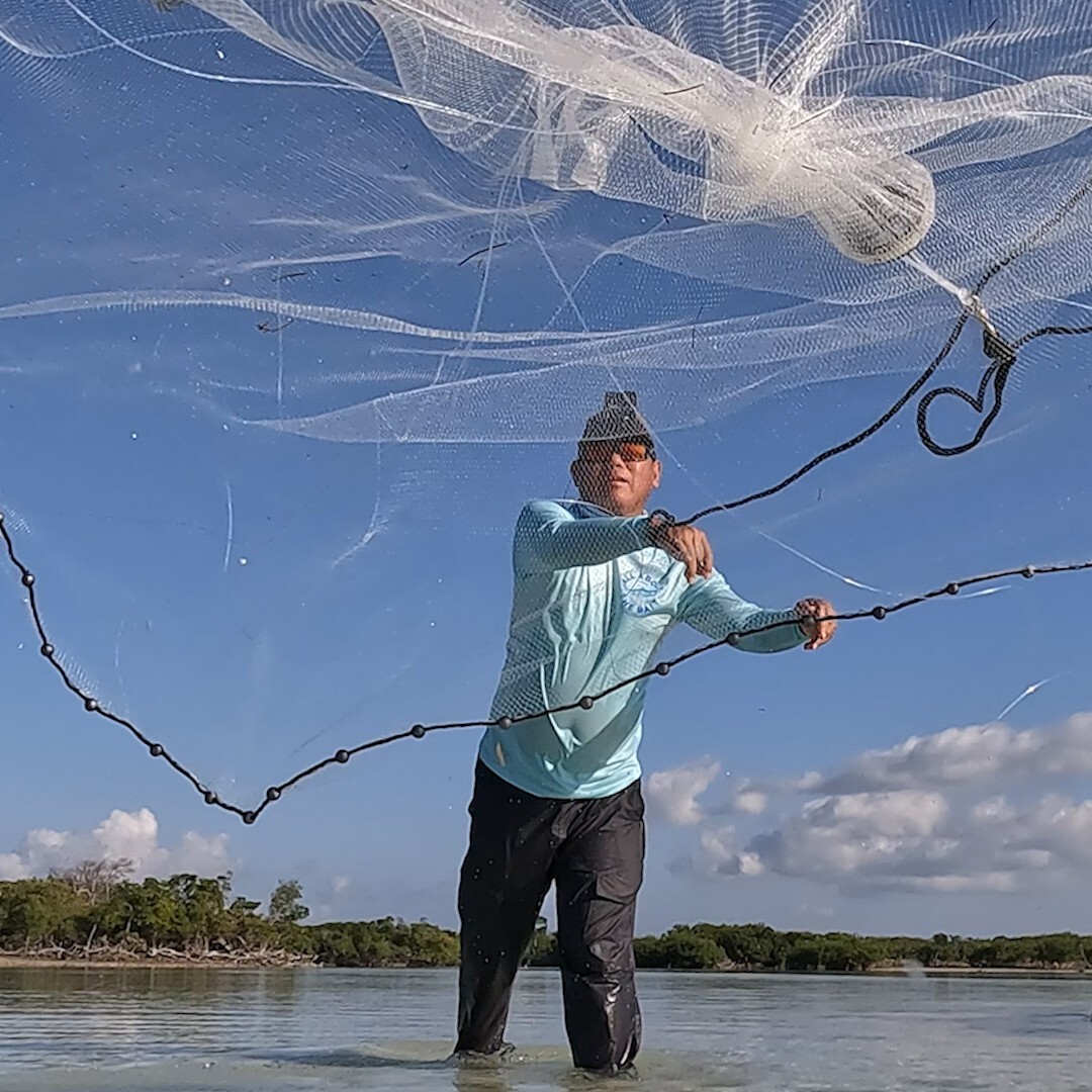 1/4" Mesh Cast Nets. Custom Built For The Florida Keys. Pilchards-Whitebait Net.