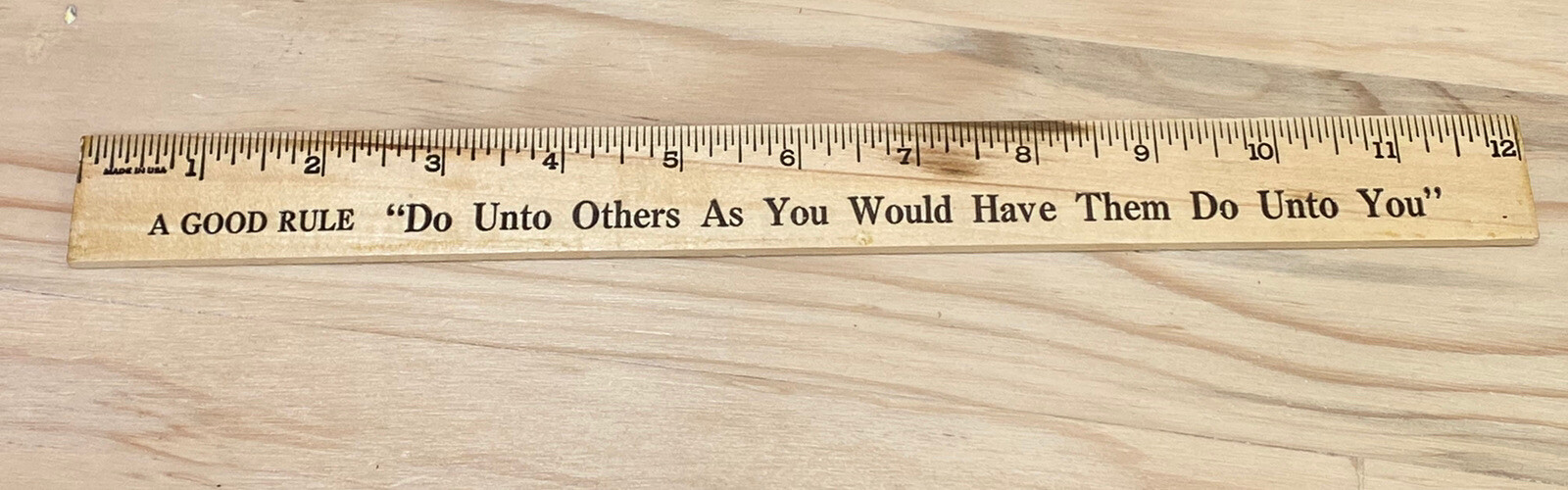 Vintage Coca Cola Wood Ruler "Do Unto Others As You Would Have Them Do Unto You"