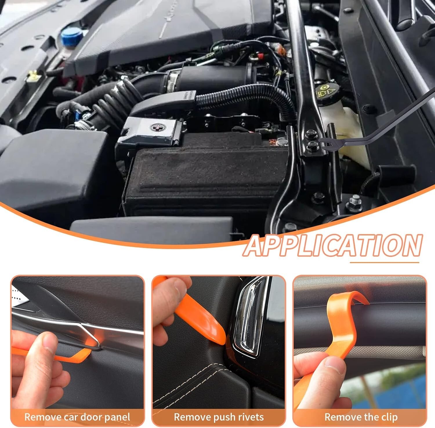 5 Auto Trim Removal Tool Kit Car Panel Door Window Fastener Remover Pry Tool Set