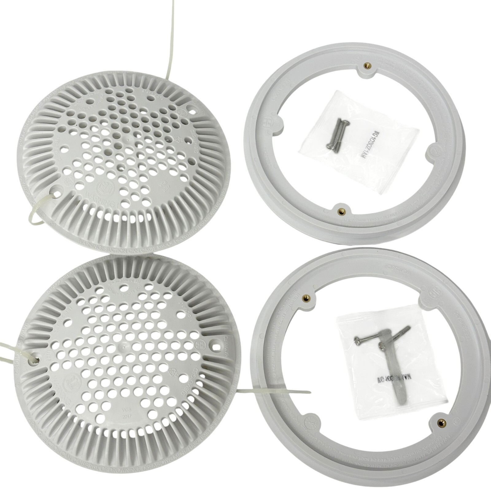 Hayward WG1030AVPAK2 Dual Submerged Suction Outlet Set and Covers Main Drains