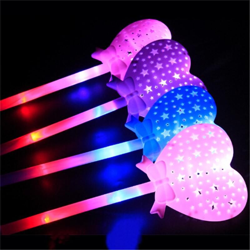 LED Heart Wands Flashing light up Magic stick Multi Color Flashing 12 pks