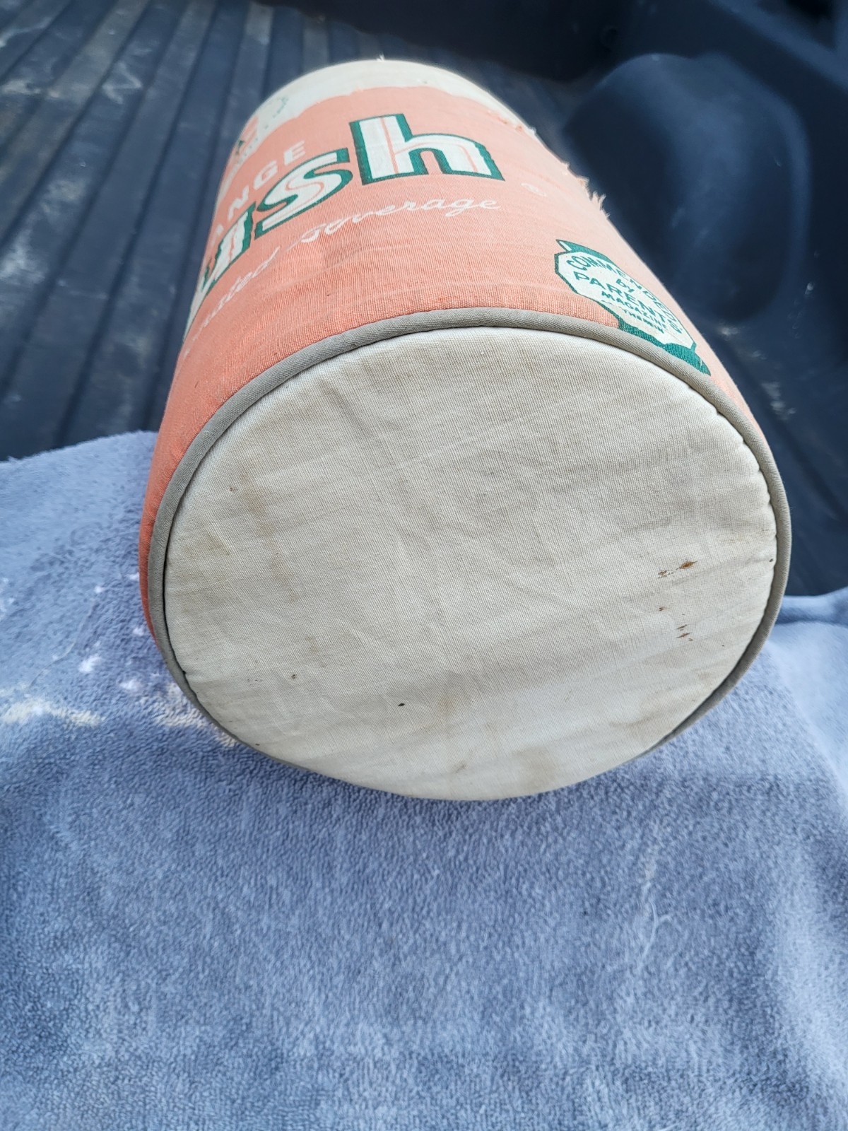 Orange Crush Pillow Can Advertising Sign, NOT FLANGE.