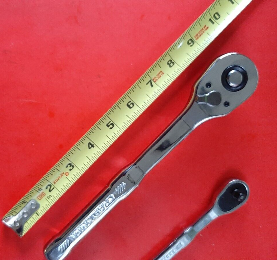 NEW CRAFTSMAN 3 Piece FULL POLISH Thin Low Profile 72T Ratchet Set 1/4 3/8" 1/2"