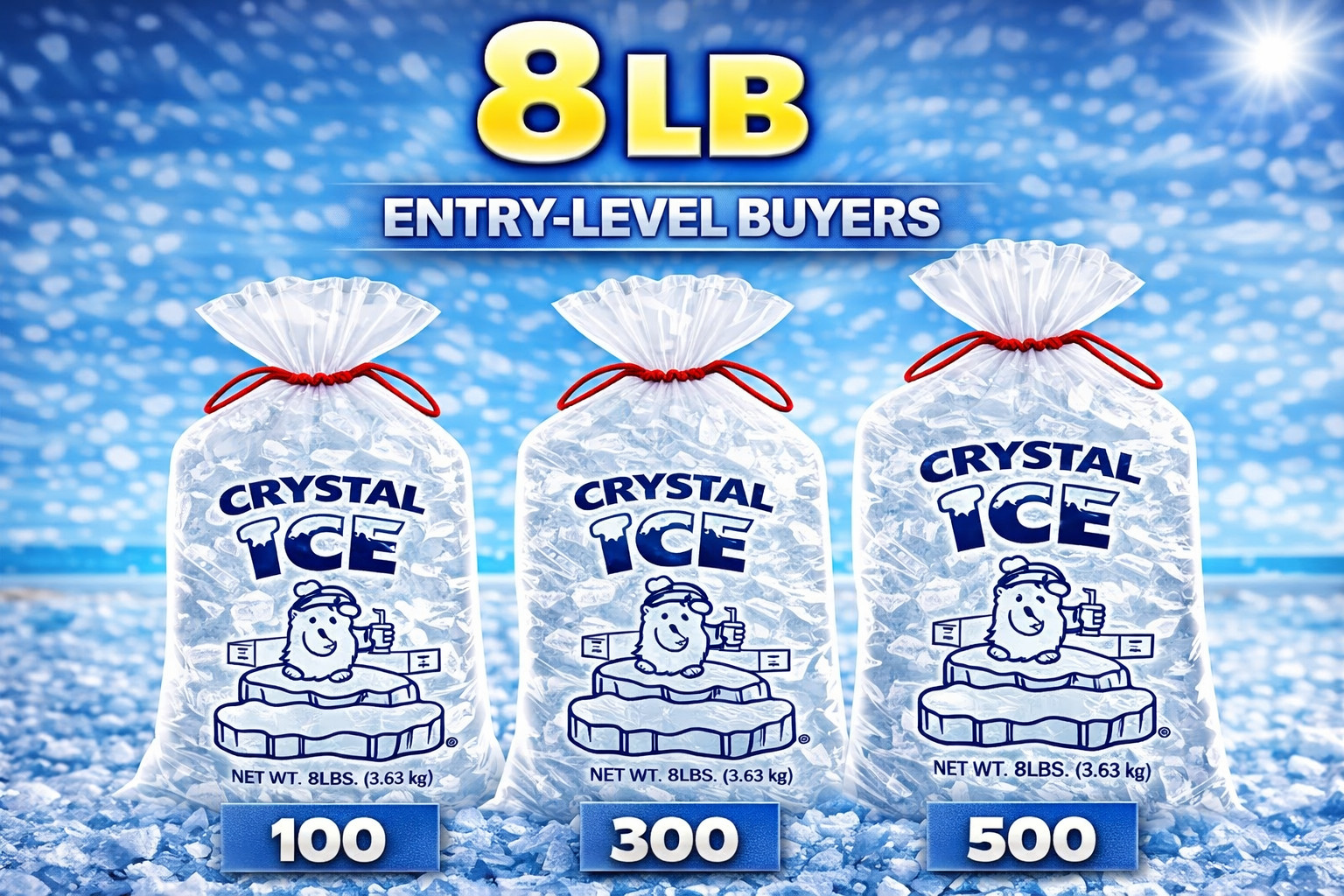 Ice Bags with Drawstring 8lb 10lb 20lb Bulk 100 300 500 250 Count Strong