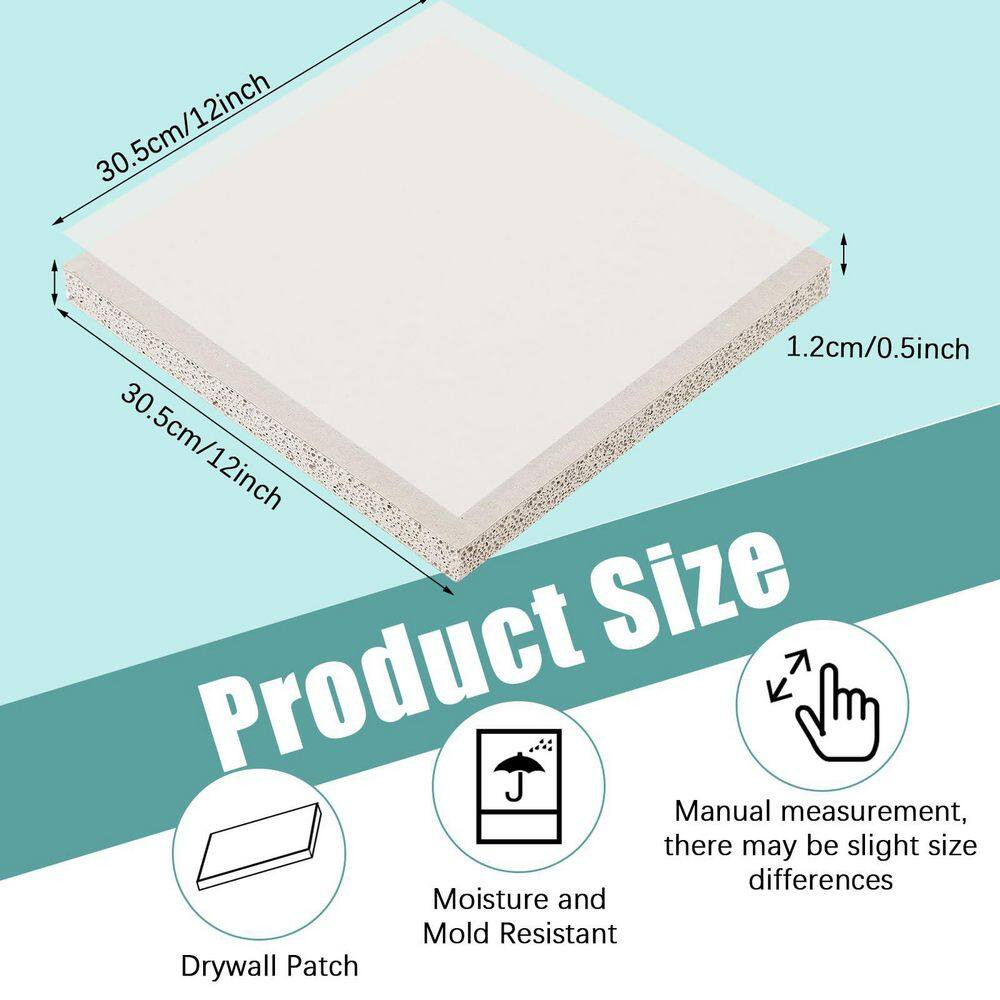 4-Piece 1/2 In. X 1 Ft. X 1 Ft. Drywall Patching Panel, Drywall Repair Panel for