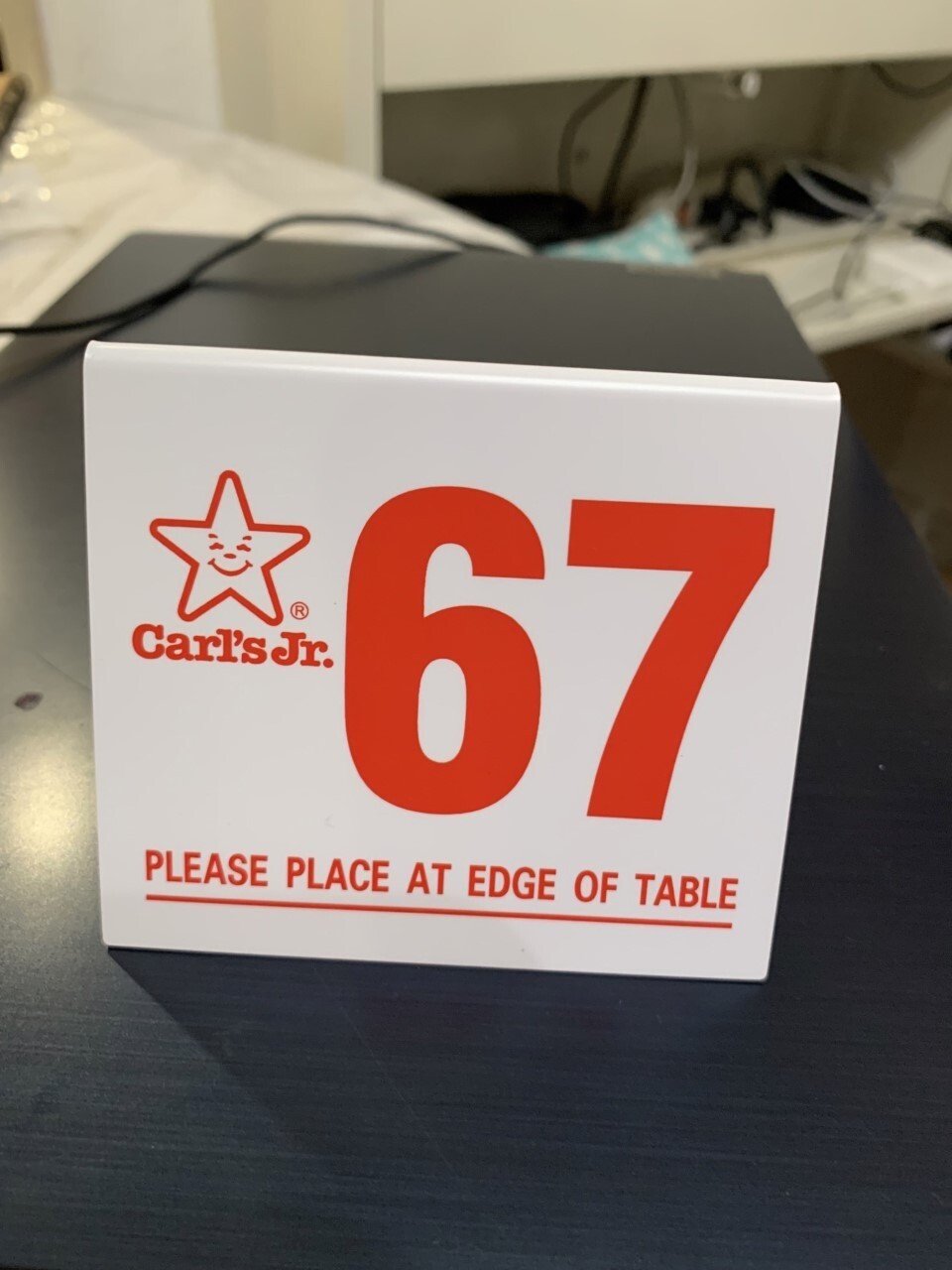 Classic Carls Jr Table Tent Number 50 thru 99
