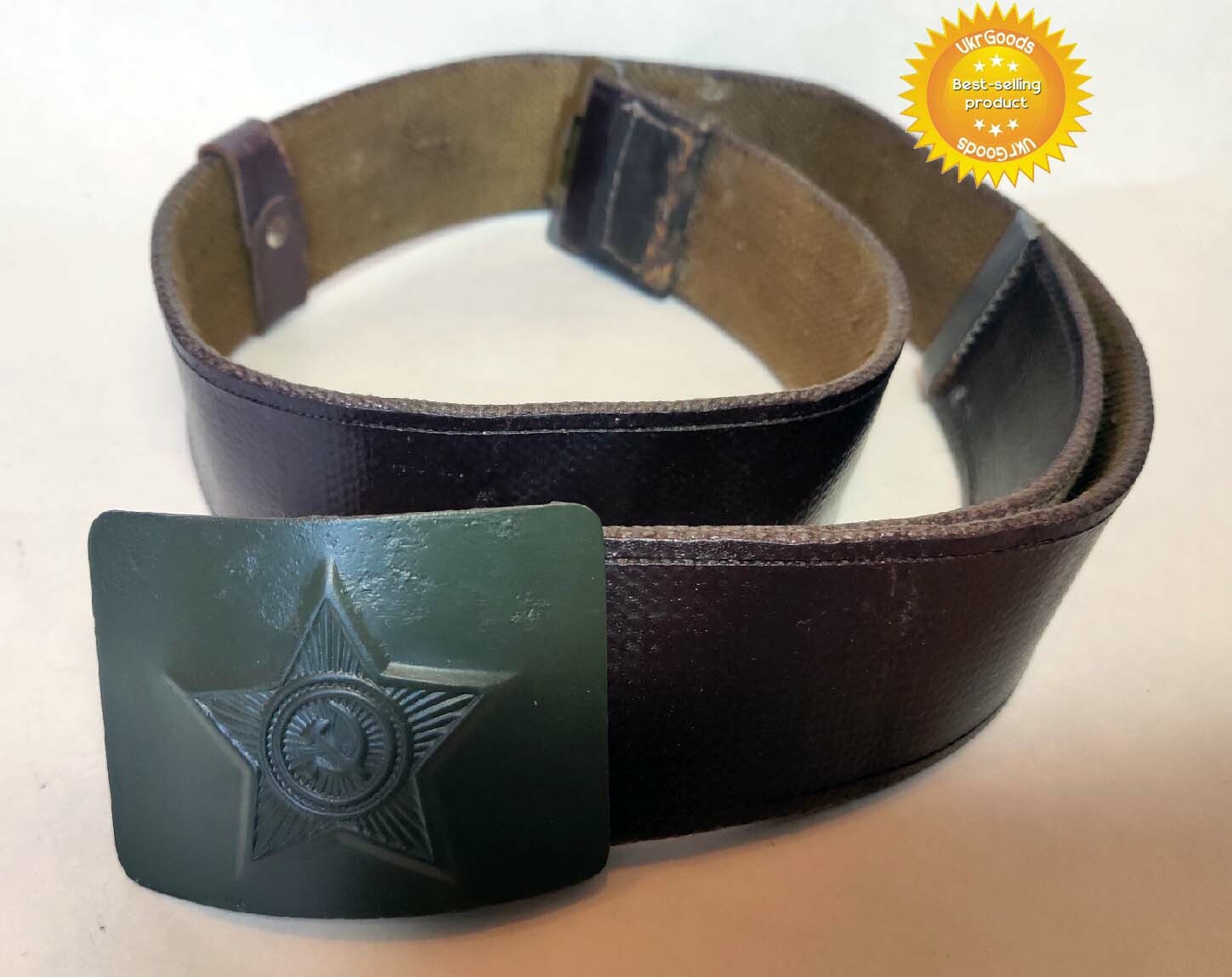 Uniform Belt Buckle Brown Size-2 Original Dated Soviet USSR Army 45"/116 cm Used