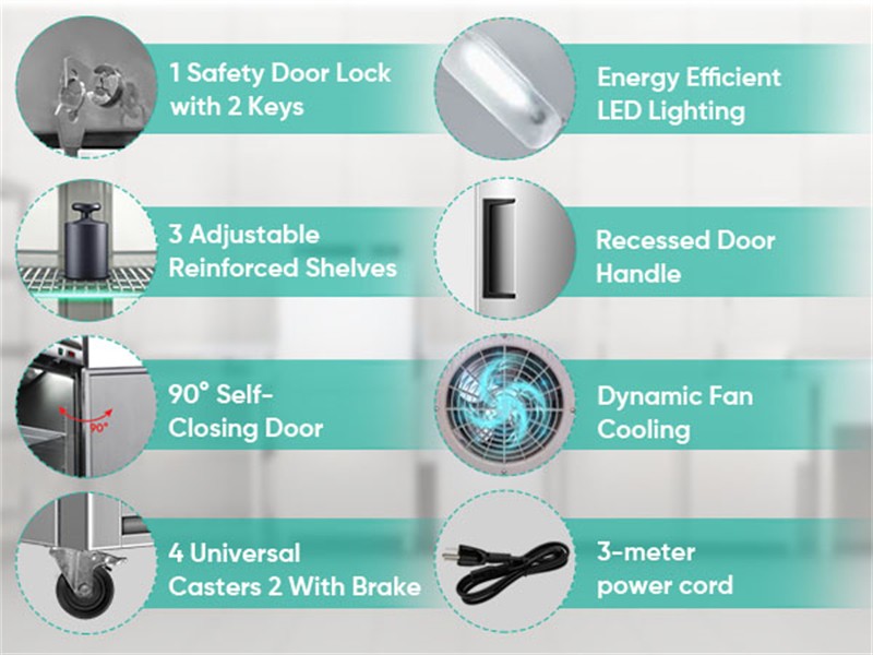 27″ Reach-In Commercial Refrigerator Digital Thermostat NSF Certified 23 Cu. Ft