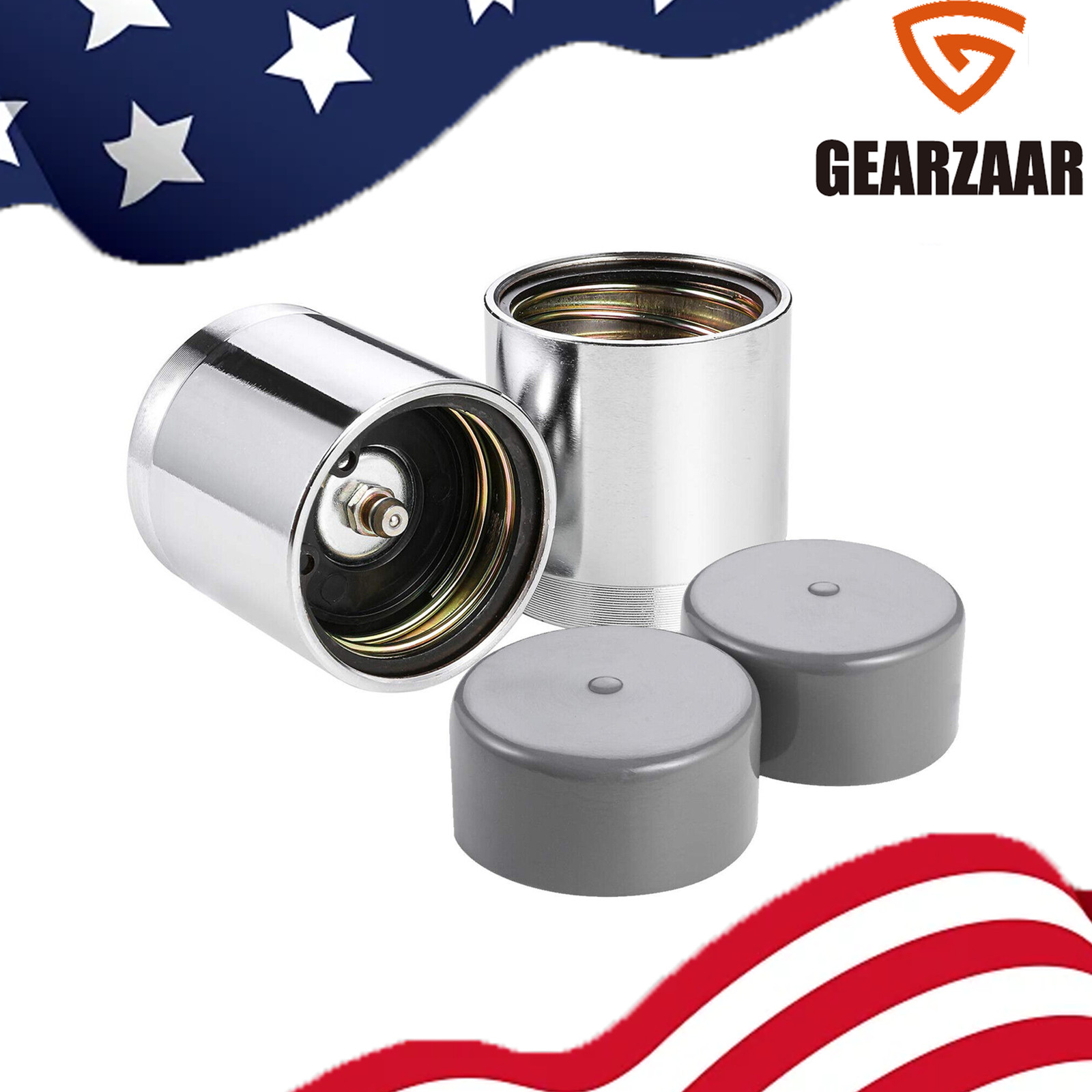 2 PCS Wheel Bearing Buddy 1.98 Inch Bearing Protectors Chrome For Trailer Boat