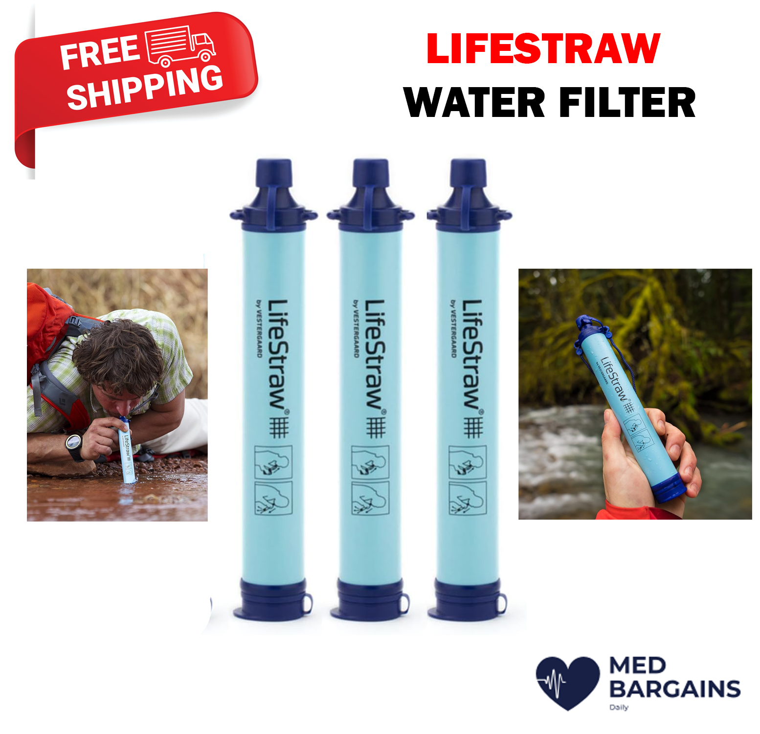 LifeStraw Personal Water Filter for Hiking Camping Travel Emergency Vestergaard