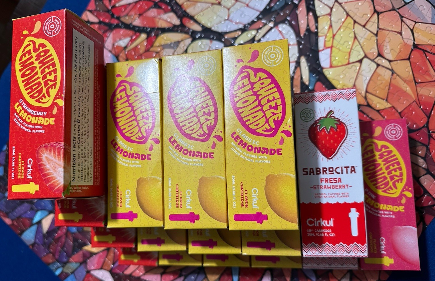 16 SEALED Sip Cartridges Squeeze Lemonade Classic Lemonade Strawberry Sabrocita