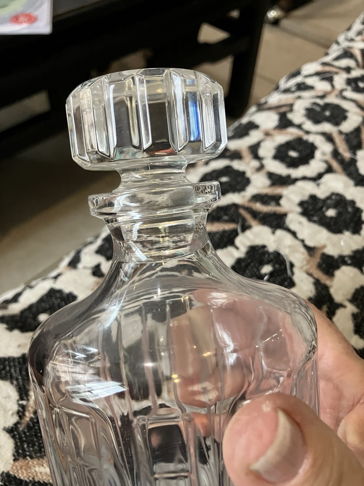 Tiffany & Co Atlas Crystal Decanter W/Stopper Made In Germany Etch Signed