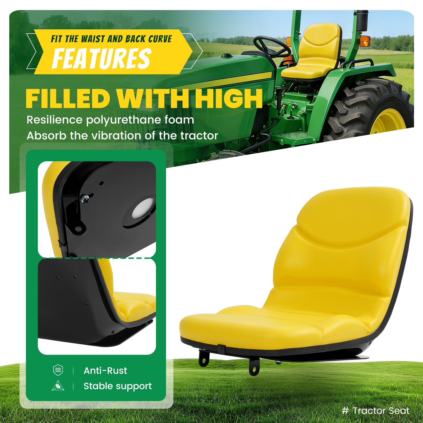 Seat #M805158 #M803465 For John Deere 670 770 790 870 970 990 1070 3005 4005