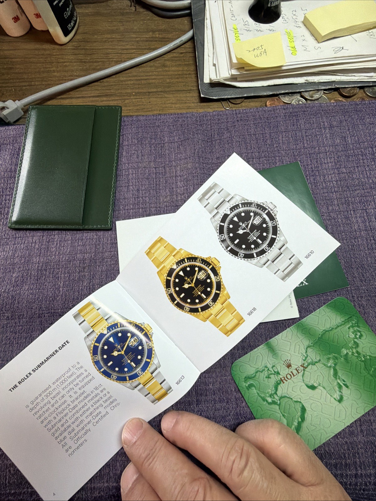 Rolex 2006 Submariner Accessories Set.Booklets;paper hold;Tag;calendar English‼️