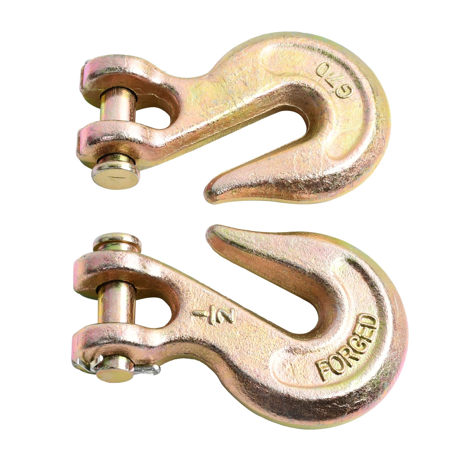 2PCS 1/2" G70 Clevis Grab Hooks Chain Hook Tie Down Towing Flatbed Truck Trailer