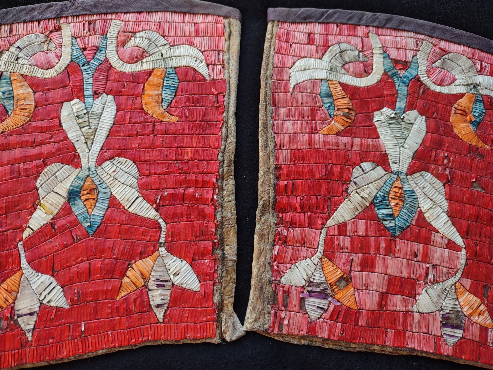 Sioux Quilled Gauntlets Antique Native American Porcupine Quilled Gloves 1880