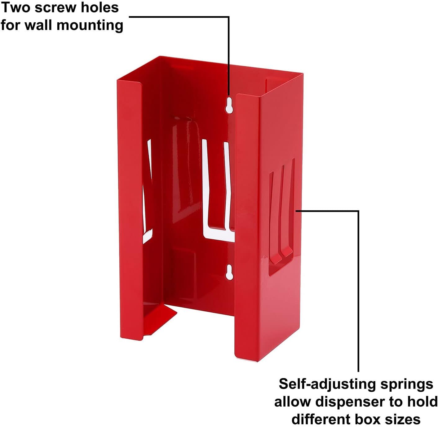 2PCS Magnetic Glove/Tissue Dispenser Black & Red 8LBS Glove Dispenser Wall Mount