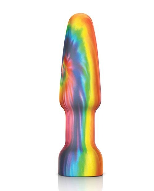 B VIBE PEACE & LOVE TIE-DYE RIMMING VIBRATING REMOTE CONTROL ANAL BUTT PLUG
