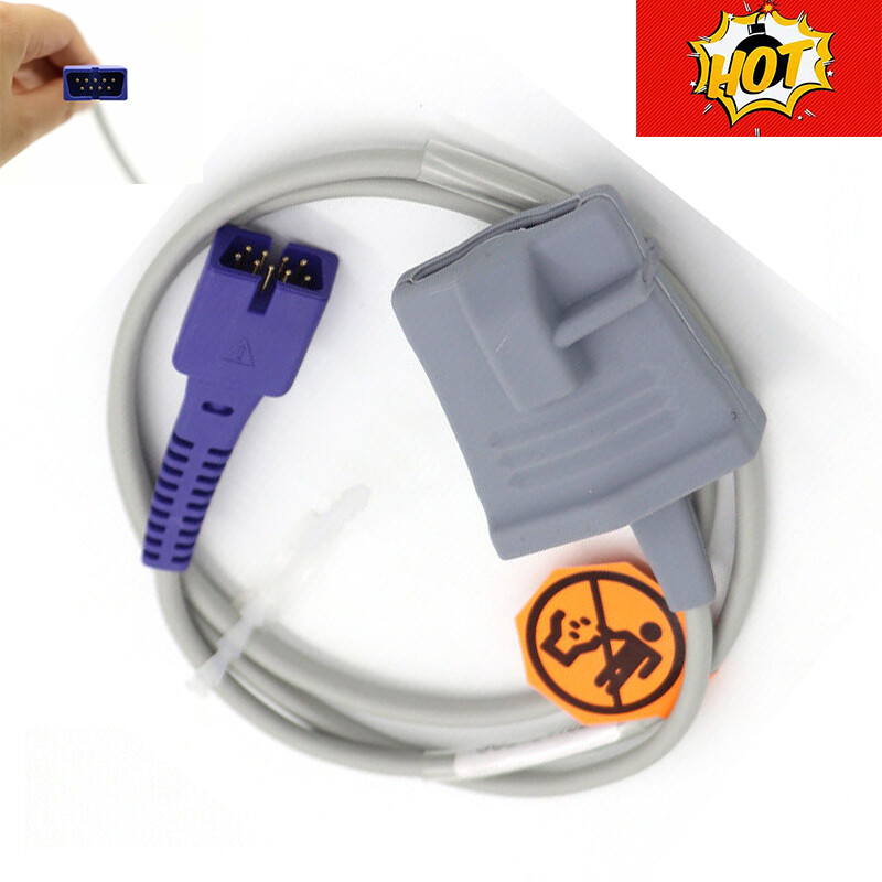 Adult Soft Finger Clip SpO2 Sensor Probe 9 Pin 1M Compatible with Nellcor Oximax